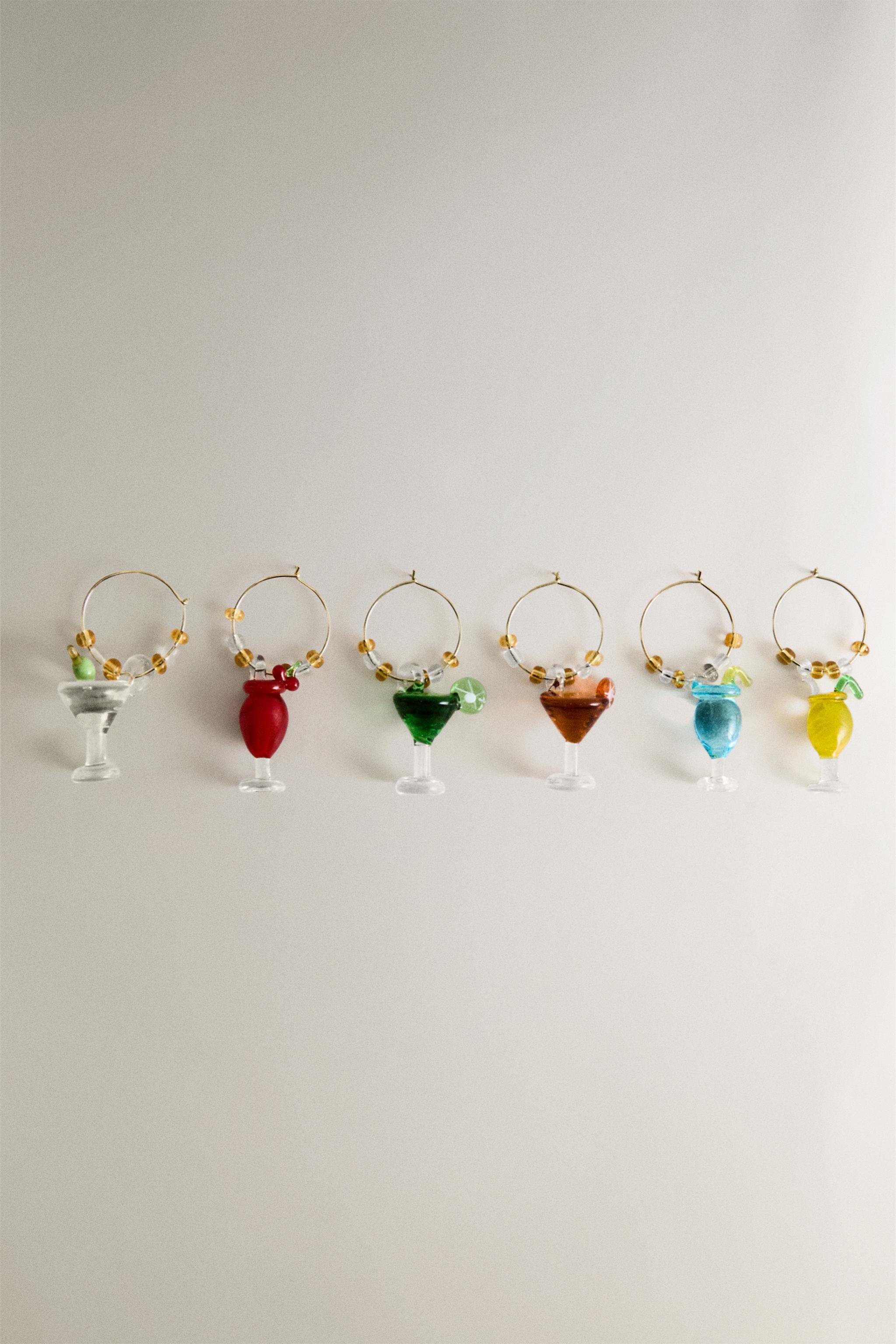 LOT DE 6 MARQUE-VERRES COCKTAILS EN VERRE